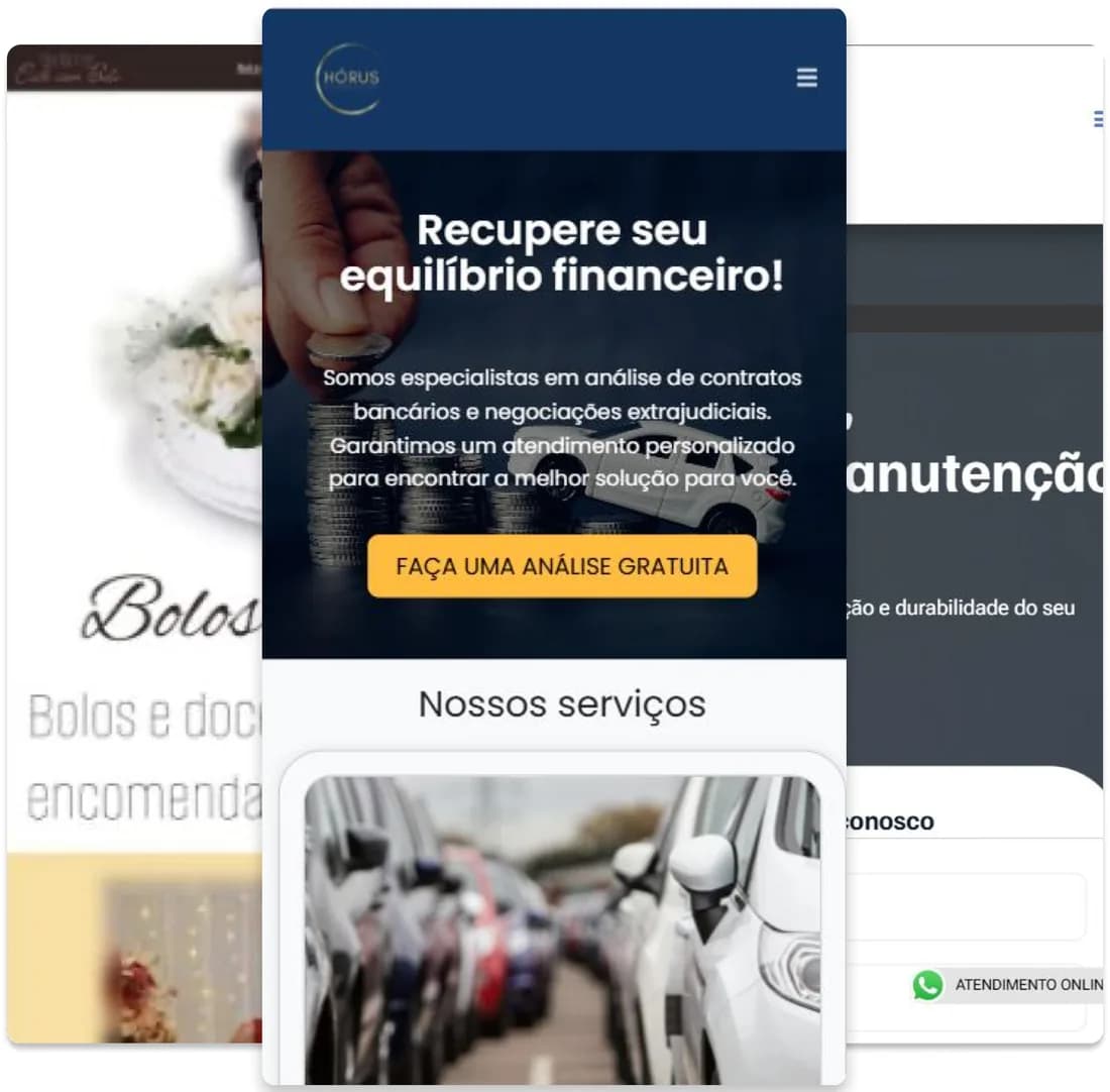 Templates de landing pages ExpressPage exibidos em telas de celular